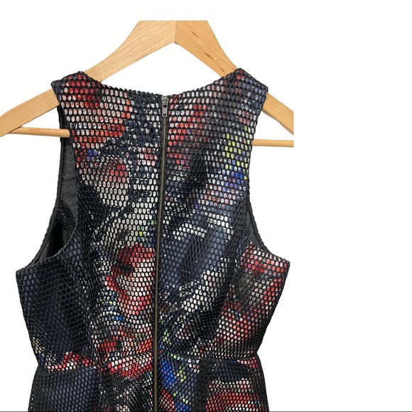 SACHIN AND BABI ROSA BLACK OVERLAY FLORAL SLEEVELESS FIT AND FLARE DRESS - Picture 10 of 15